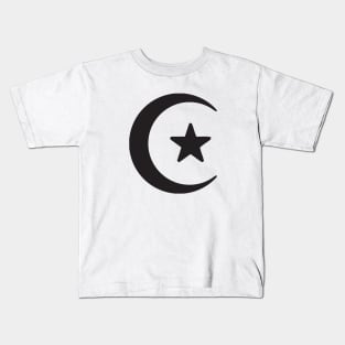 Crescent Moon Star Symbol Logo Icon Silhouette Emoticon Kids T-Shirt